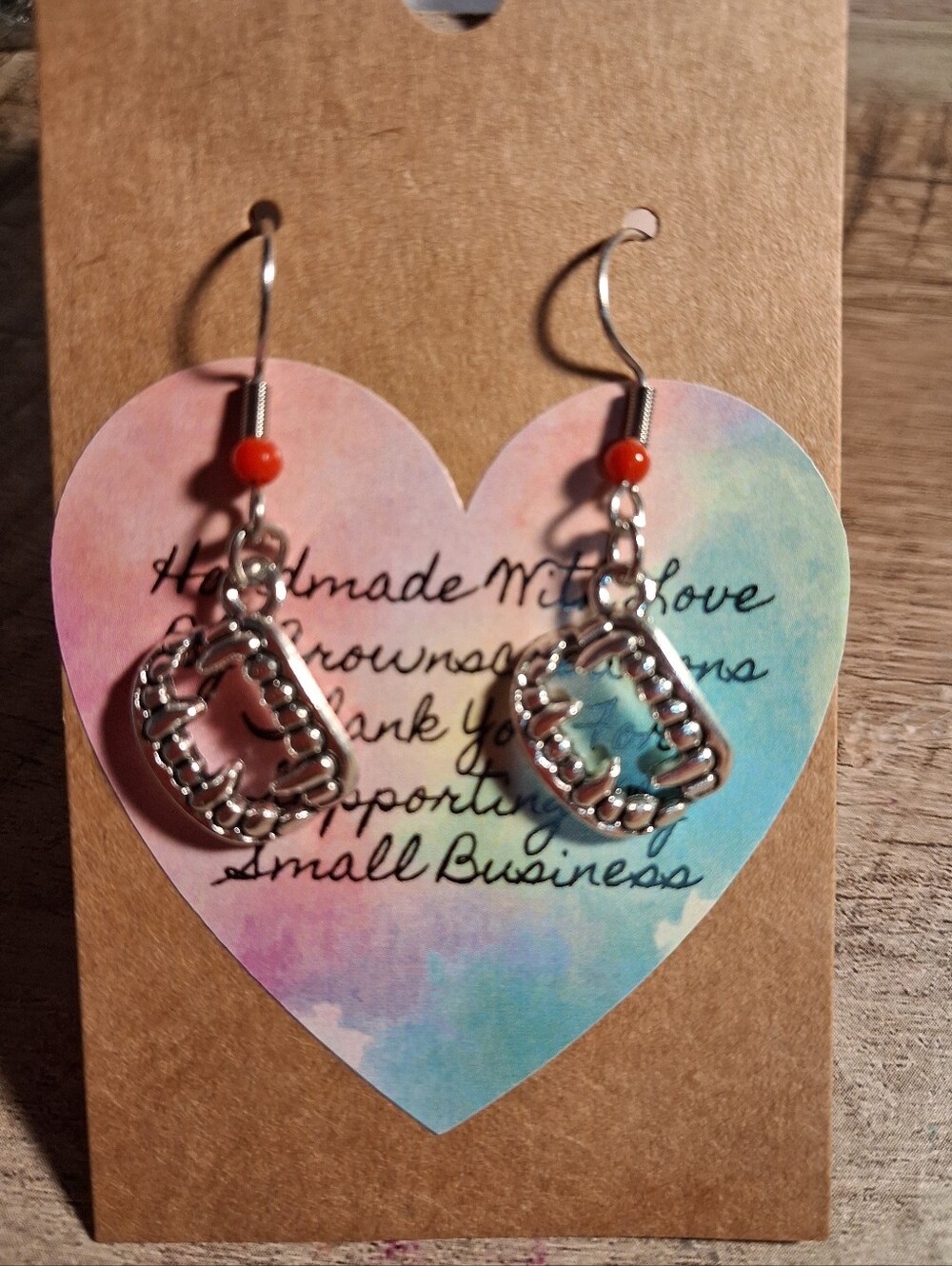 Handmade Stainless Steel Vampire Teeth Earrings